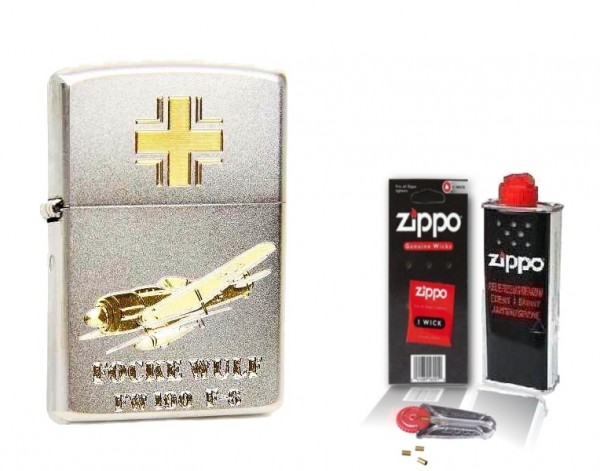 Zippo Kampfflieger FOCKE Wulf Fw 190 mit Zubehör L