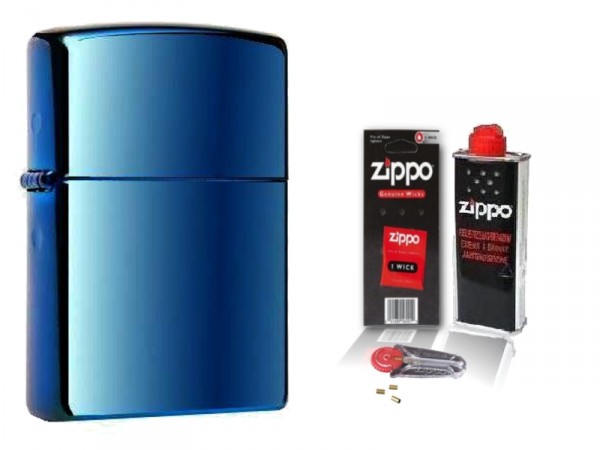 Zippo ® Feuerzeug Sapphire Blue & Zubehör L