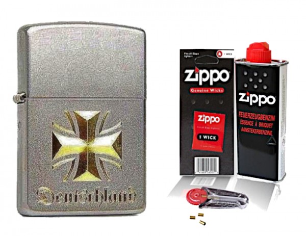 Zippo Eisernes Kreuz Deutschland mit Zubehör L