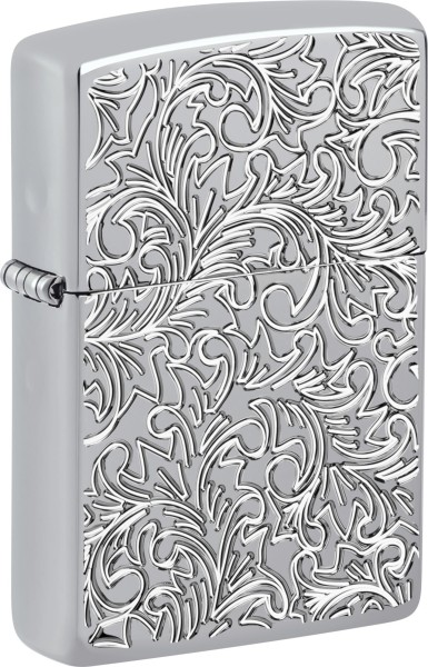 Zippo Feuerzeug Armor Chrom Poliert Antik Deep Carved Pattern