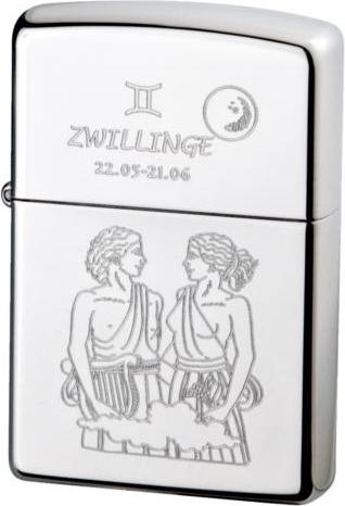 Zippo Feuerzeug Sternzeichen Zwillinge Gravur