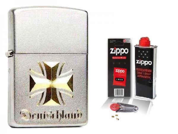 Zippo Eisernes Kreuz Deutschland Gravur mit Zubehör L