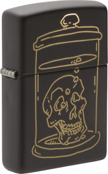 Zippo Feuerzeug Black matte Skull Jar