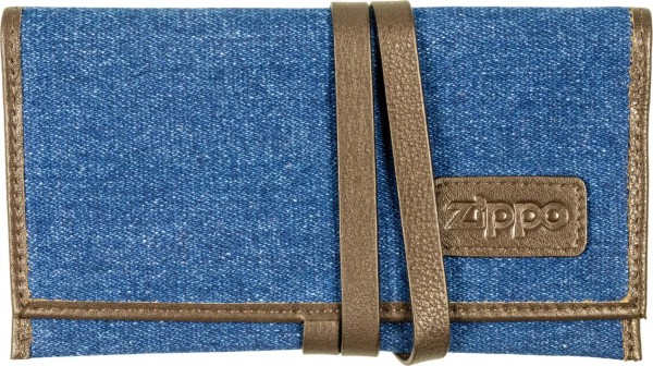 ZIPPO Drehertasche KS Jeans/Lederoptik Mocca mit Papierfach für Kingsize-Papier 2007220