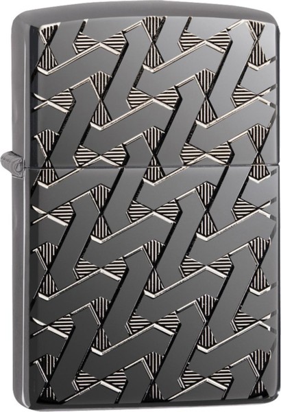 Zippo Feuerzeug Black Ice Armor Case Geometric Wave