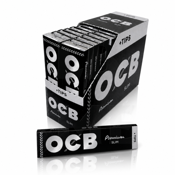 OCB Schwarz Premium Slim Papers + Tips