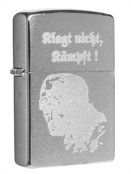 Zippo ® Feuerzeug Klagt nicht Kämpft Chrome Brushed