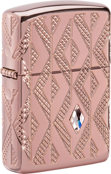 Zippo Feuerzeug Rose Gold Amor Case Geometric Diamond