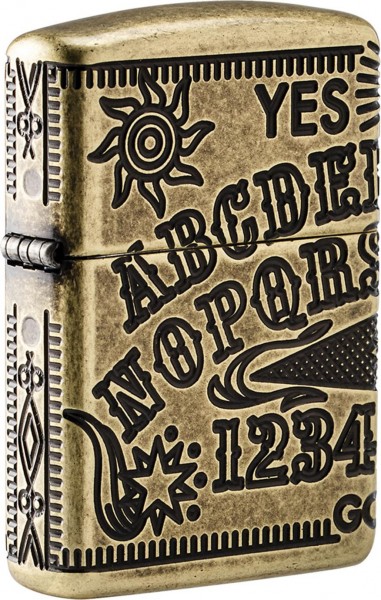 Zippo Feuerzeug Messing Antik Armor Case Ouija Board