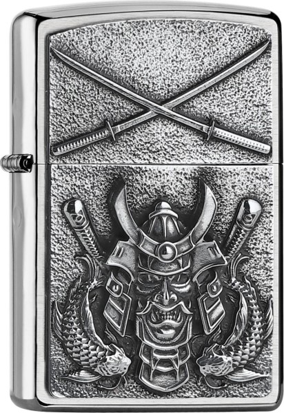 Zippo Feuerzeug Plakette Samurai
