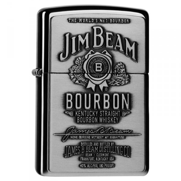 Zippo ® Feuerzeug Jim Beam Chrome Label Emblem
