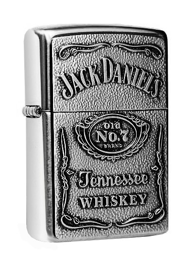 Zippo ® Feuerzeug Jack Daniels Chrome Label Emblem