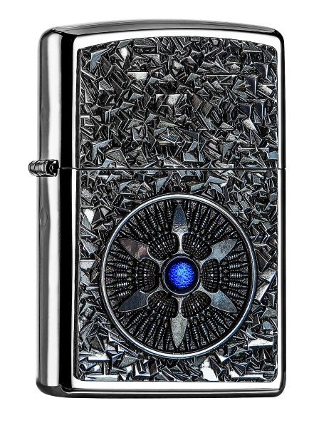 Zippo Feuerzeug Star Blue Center Emblem