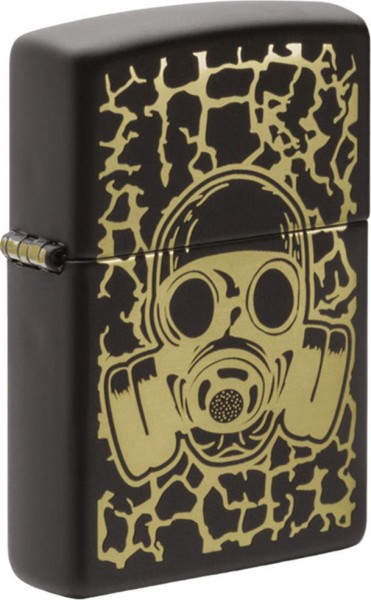 Zippo Feuerzeug Black matte Skull Gas