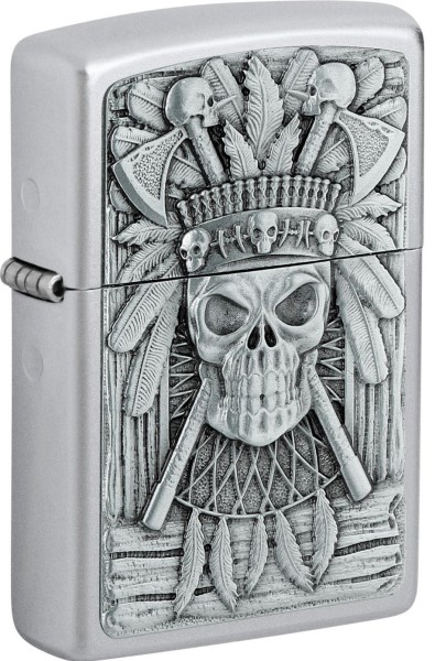 Zippo Feuerzeug Indian Skull Emblem