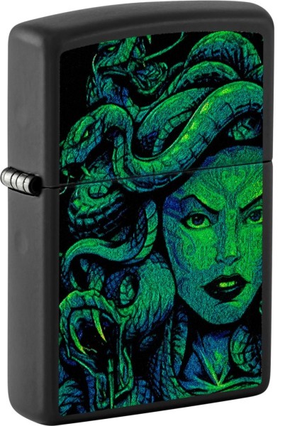 Zippo Feuerzeug Schwarz Matt Medusa