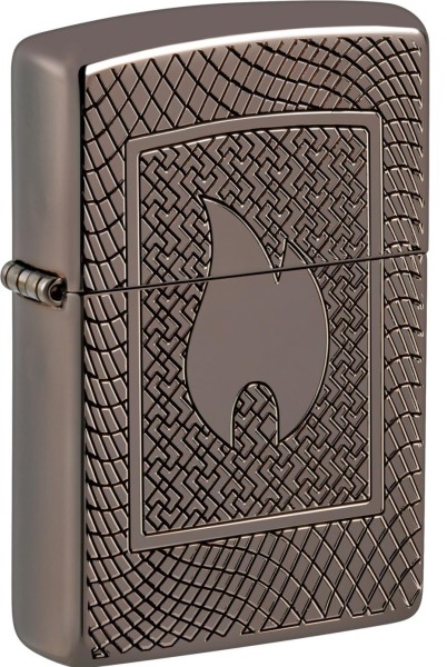 Zippo Feuerzeug Black Ice Armor Case Pattern/Flame