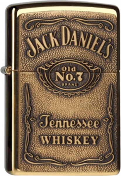 Zippo ® Feuerzeug Jack Daniels Brass Label Emblem