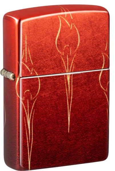 Zippo Feuerzeug Tumbeled Brass Fusion-Flower Flames