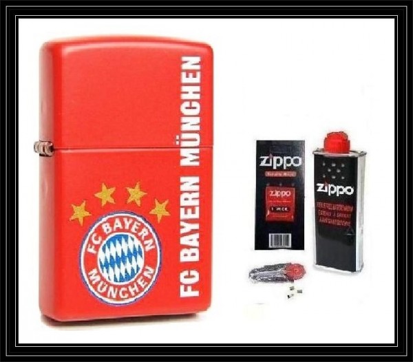 Zippo ® Feuerzeug FC Bayern München | Red Matte & Zubehör L