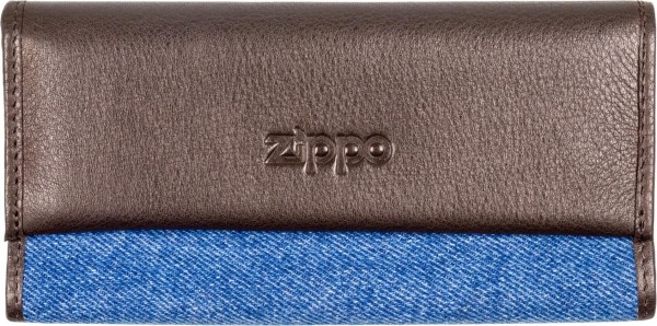 ZIPPO Drehertasche Jeans/Lederoptik Mocca mit Papierfach 2007221