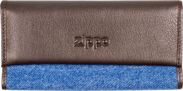 ZIPPO Drehertasche Jeans/Lederoptik Mocca mit Papierfach 2007221