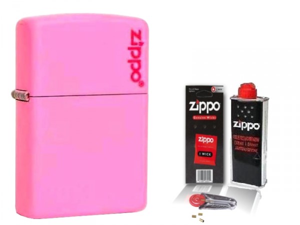 Zippo ® Feuerzeug Pink Matte Logo & Zubehör L