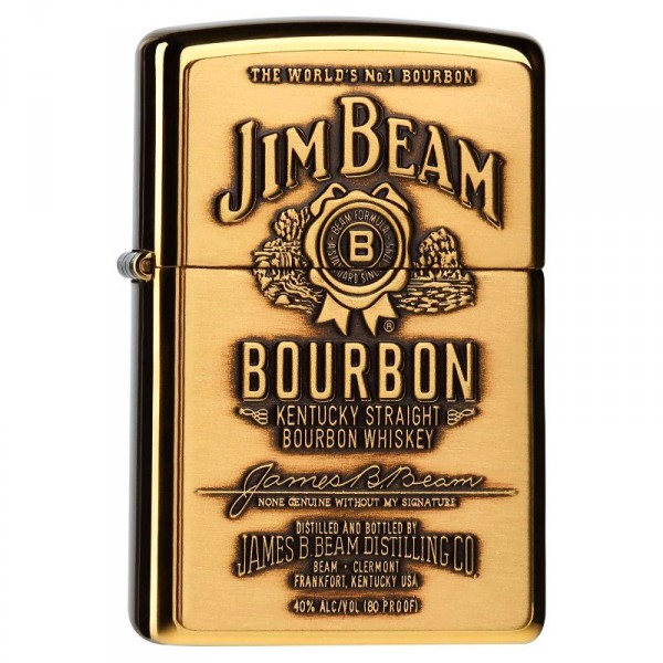 Zippo ® Feuerzeug Jim Beam Brass Label Emblem
