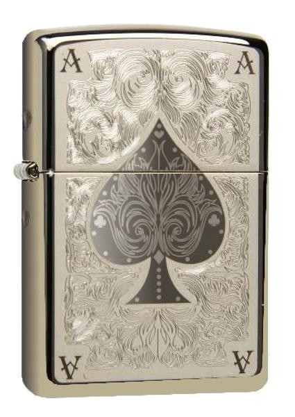 Zippo Feuerzeug Ace of Spades / Filigree Black Ice